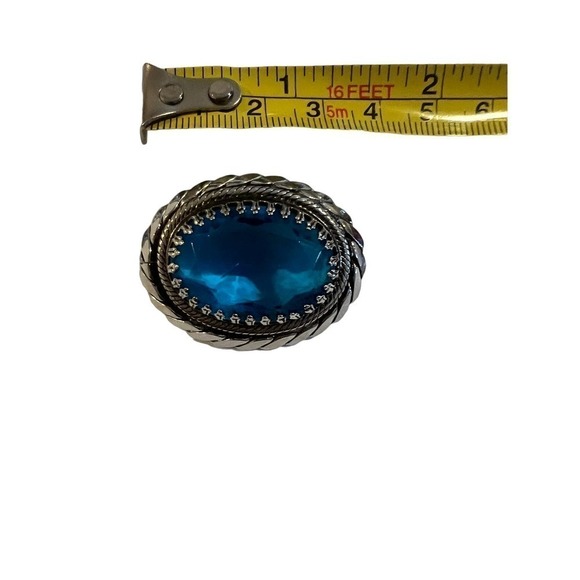 Vintage Aqua-tone Art Glass Brooch - Picture 4 of 4